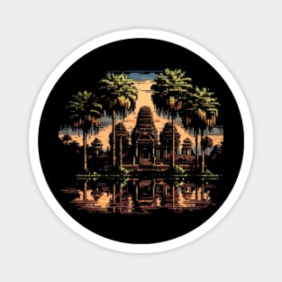 Angkor Wat Pixel Art Magnet